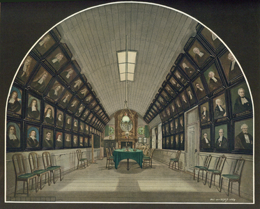 31410 Interieur van het oude Academiegebouw aan het Domplein te Utrecht: de senaatskamer.01-01-1869-31-12-1869